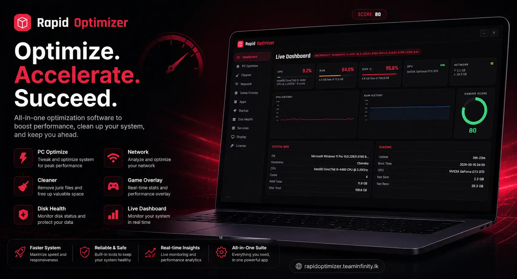 Rapid Optimizer: Fast PC Cleaner & Game Booster for Windows