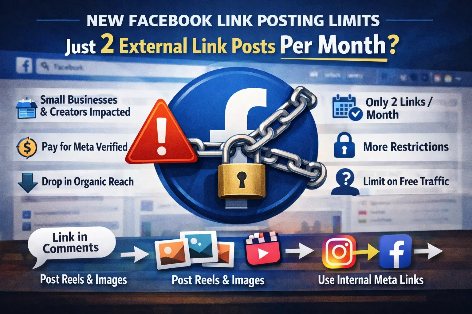 Facebook Tests Link Posting Limits for Pages and Creators